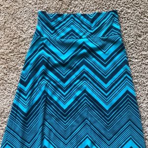 Teal & Navy striped maxi skirt
